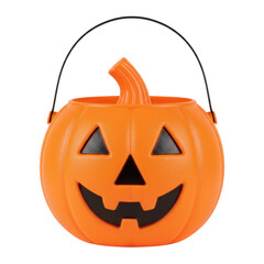 Plastic jack-o'-lantern candy bucket for Halloween