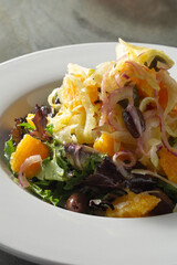 A closeup view of a fennel salad.