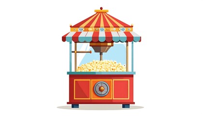 Obraz premium Cartoon popcorn machine booth