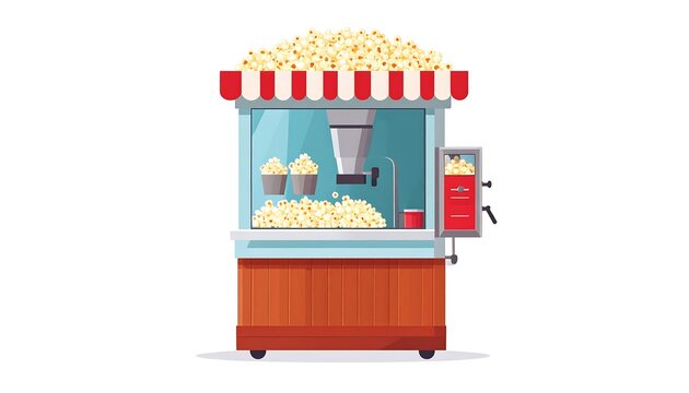 Cartoon popcorn stand - Powered by Adobe