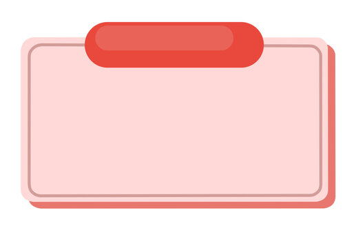 Simple Blank Aesthetic Pink Note Card with Red Header Template
