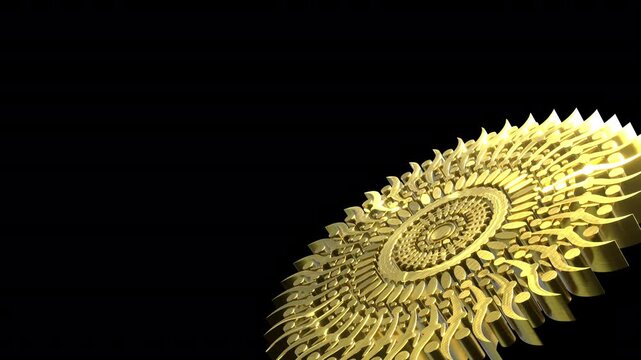 Gold Mandla Side View 4k 3d render