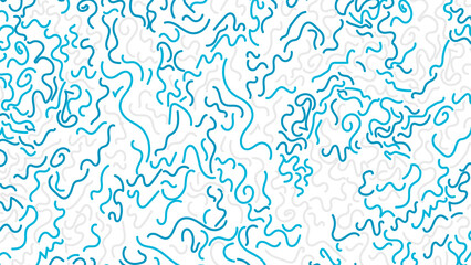 Blue and white line squiggle swirl shape seamless pattern stock illustration