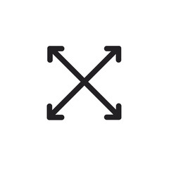 Simple Arrow Icon Vector Graphic Expanding Directions Minimalist Style