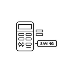 Modern Icon Vector Illustration of Saving Calculation with Calculator Shape in Minimalist Black Line Art Style