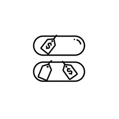 Icon Set Vector Featuring Price Tags in Modern Minimalist Style