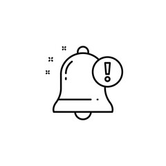 Icon Set Vector Illustration with Bell and Exclamation Point Modern Minimalist Notification Design