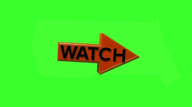 A bold orange 3D arrow featuring the text "WATCH" points to the right to encourage viewership. This asset is ideal for social media thumbnails, video marketing, and digital advertising.