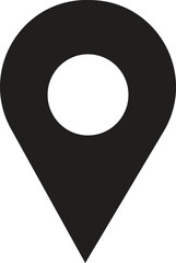 Black Location Pin Icon Symbol