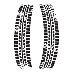 Tire tracks dirty set collection silhouette vector illustration flat design.