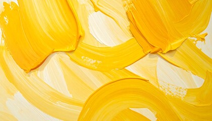 Abstract painting of swirling yellow and white