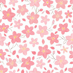A seamless sakura blossom pattern with delicate flowers. Ideal for spring-themed designs, packaging, and decorative prints