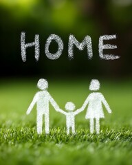 home family theme with blackboard, outside, insurance