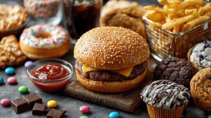 不健康をイメージする食べ物たち