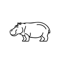 Obraz premium HIPPOPOTAMUS outline vector icon on white background.