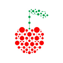 Digital Cherry Logo with Futuristic Technology and Innovation Concept