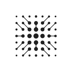 Abstract Technology Dots Network Symbol. Digital Circuit Design