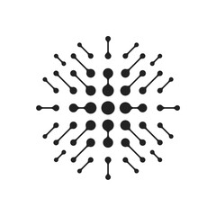 Abstract Technology Dots Network Symbol. Digital Circuit Design