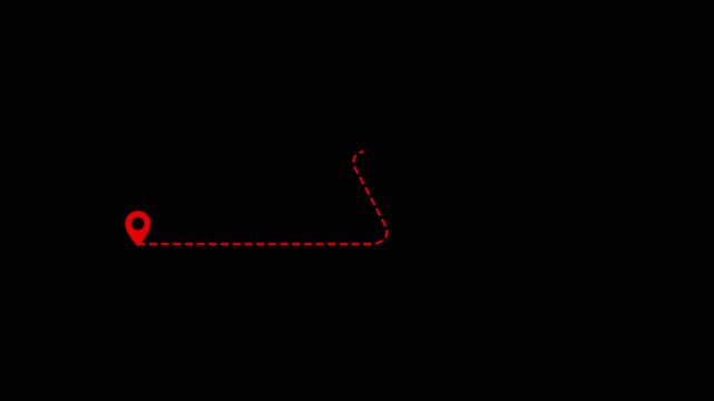 Tow location pins icon travel concept animation, location mark pointer. 4k video motion graphic animated.