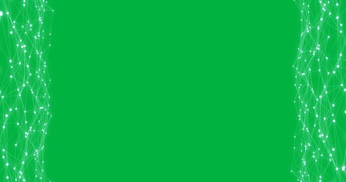 Animation of network of connections on transparent background with copy space