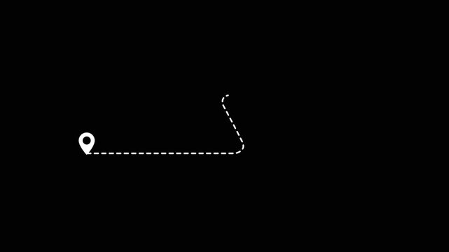 Tow location pins icon travel concept animation, location mark pointer. 4k video motion graphic animated.