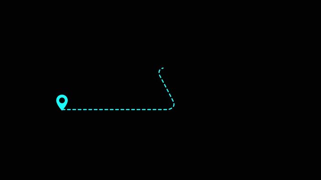 Tow location pins icon travel concept animation, location mark pointer. 4k video motion graphic animated.