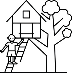 children planting trees together eco theme illustration on transparent background