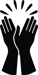 Clapping Silhouette Vector Art Illustration