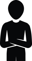 Crossed Arms Silhouette Vector Art Illustration