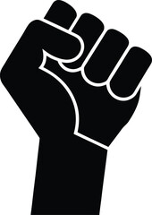 Fist Silhouette Vector Art Illustration