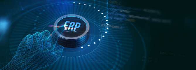 Business, Technology, Internet and network concept. Enterprise resource planning ERP concept.  3d illustration