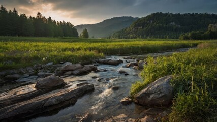 river in the mountains