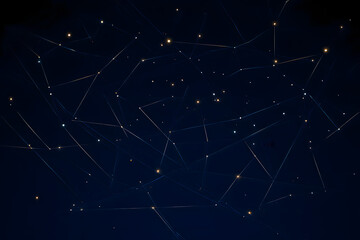 A dark blue space background with many stars and lines connecting them to form constellations