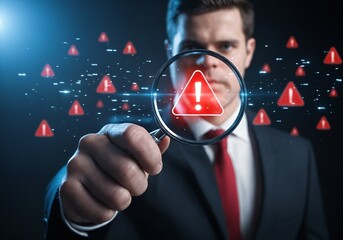 Cybersecurity Risk Detection and Threat Analysis Concept.