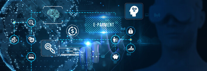 E-payment electronic concept. Business, Technology, Internet and network concept. 3d illustration