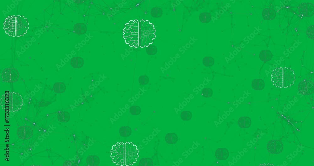 Wall mural animation of ai chat network of connections on transparent background