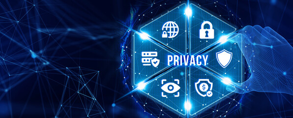 Cyber security data protection business technology privacy concept. . 3d illustration
