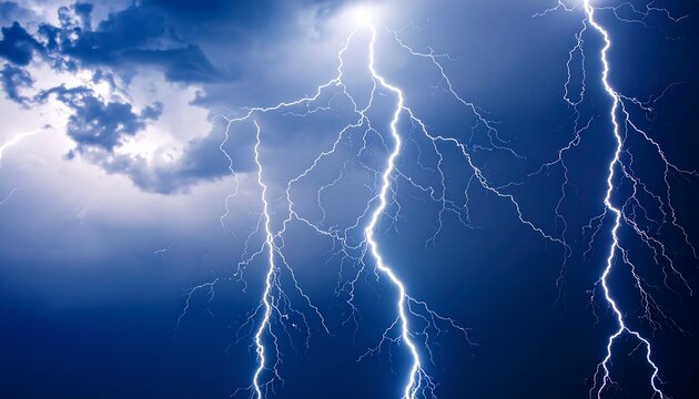 Stormy sky with intense lightning