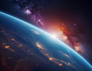 Obraz premium An Outer space background with attractive colors.