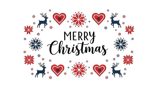 Merry christmas festive decorative wreath white background - Powered by Adobe