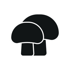 Mushroom icon in bold glyph for farming, agriculture, and eco visuals.