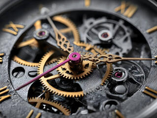 Close-up of intricate watch gears showcasing precision craftsmanship.