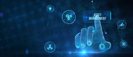 Asset management. Business, Technology, Internet and network concept. 3d illustration