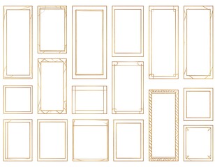 Gold frames, various shapes and sizes