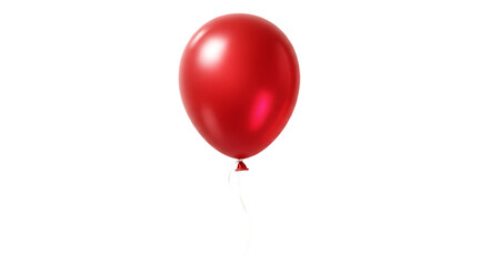 Single red balloon floating against a stark black background