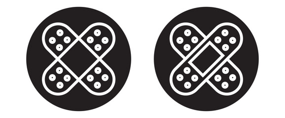 Naklejka premium Band aid icon graphic set. trendy stroke. icon graphic set. trendy stroke