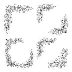 Cut  floral square frame silhouette template design vector art illustration