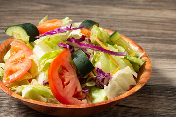 A view of a house salad.