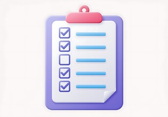 Checklist clipboard icon illustration task management and to do list concept in modern 3d style complete assignment symbol