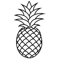 Obraz premium Sweet and juicy pineapple vector illustration isolated on white, a tropical fruit object for healthy food and dessert